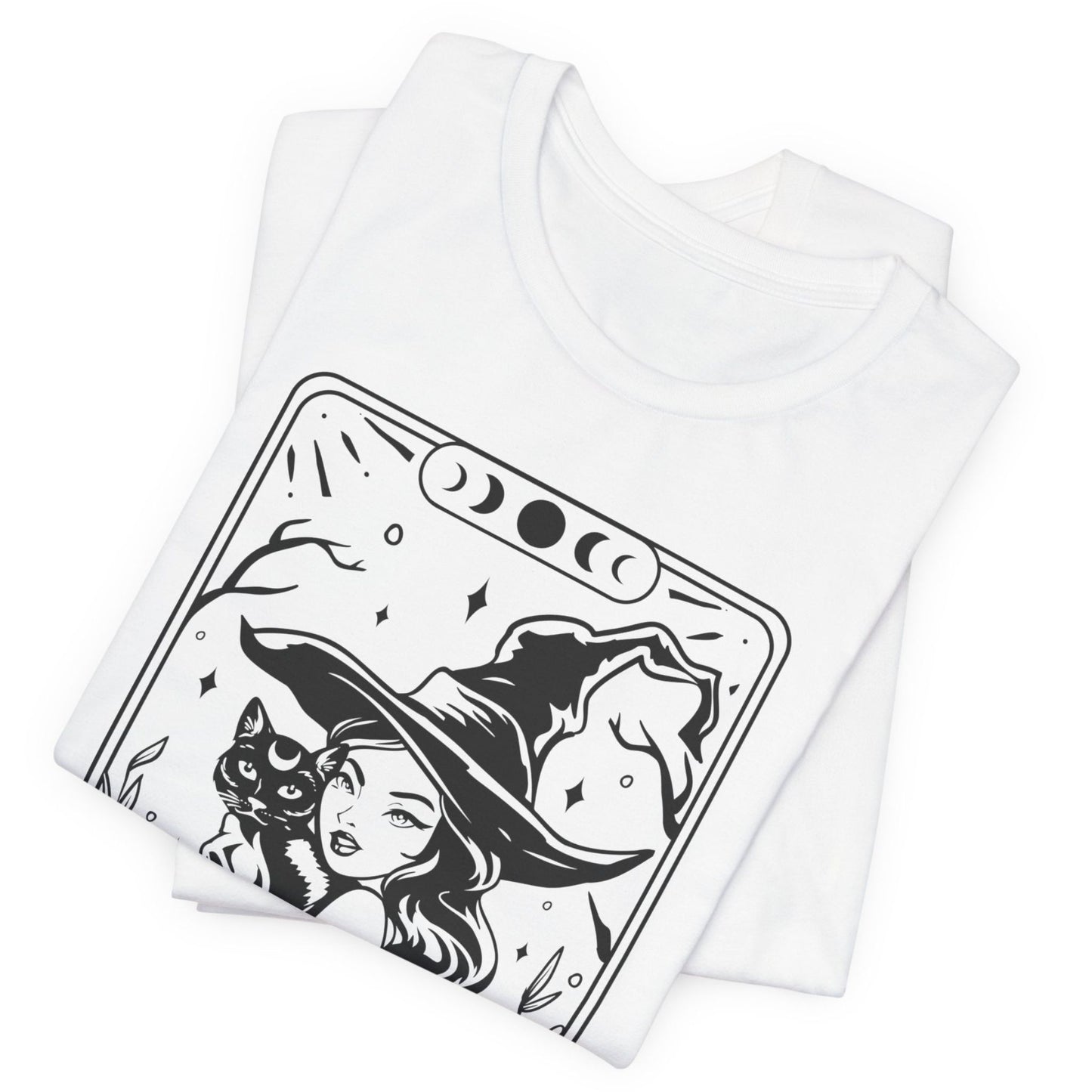 The Witch Tarot T-Shirt – Mystisches Unisex Shirt für Hexen & Katzenfans