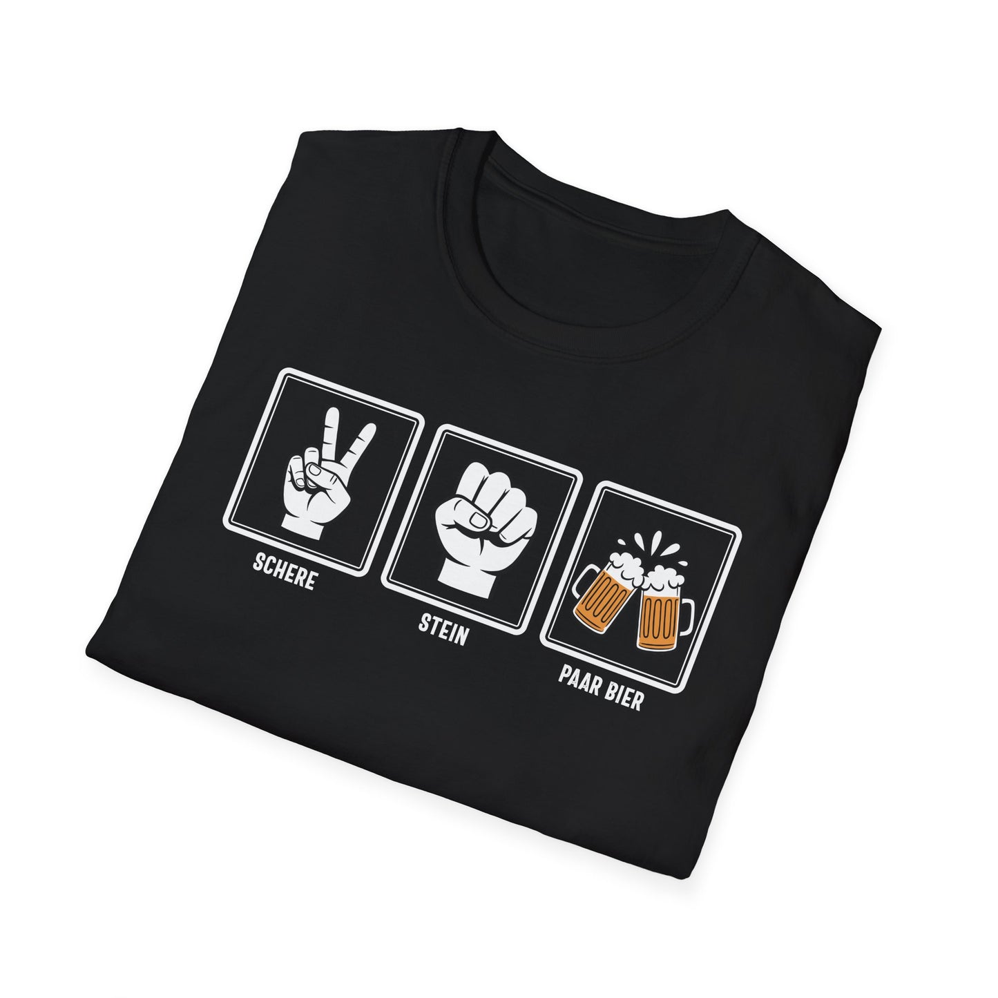 Bier T-Shirt Herren – Lustiges Schere Stein Bier Design für Party & Freizeit