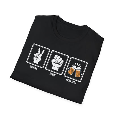 Bier T-Shirt Herren – Lustiges Schere Stein Bier Design für Party & Freizeit