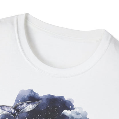 DONNA Nr. 17 // Whimsical Cloud and Bird Unisex Softstyle T-Shirt, Nature Tee, Gift for Dreamers, Casual Wear, Eco-Friendly Fashion, Unique Graphic Shirt