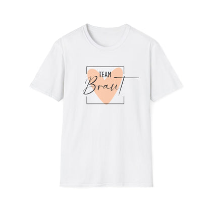 JGA Shirt Set für Frauen in Weiß mit dezentem Herz-Design – für Team Braut im minimalistischen, eleganten Stil

