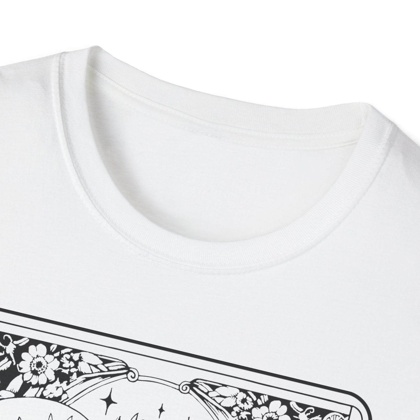 The Lovers Tarot T-Shirt – Weißes Unisex Shirt mit verliebten Skeletten