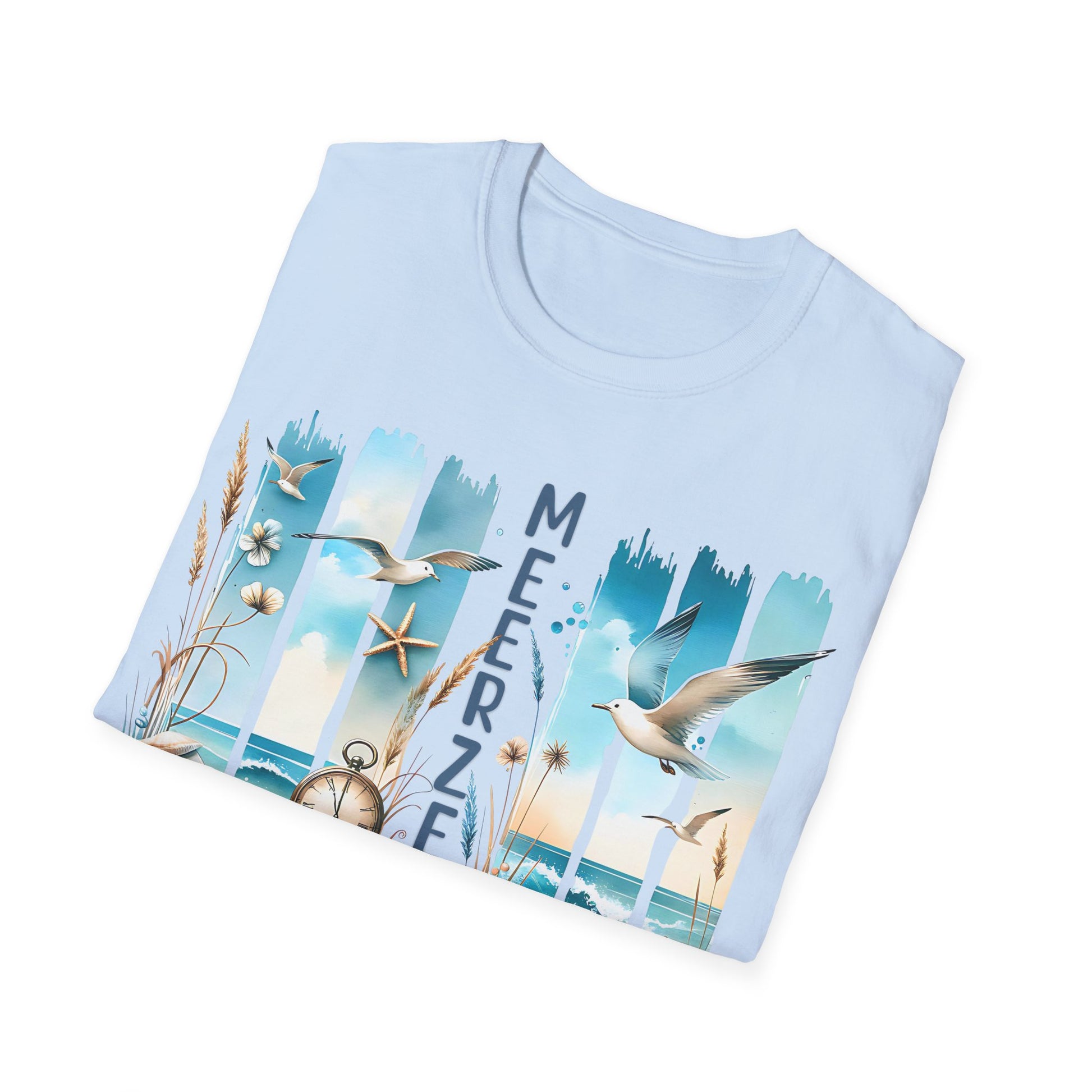 Damen T-Shirt Meerzeit für mich – Maritimes Design. Zeit für dich & das Meer ✓ Muscheln, Möwen & Wortspiel