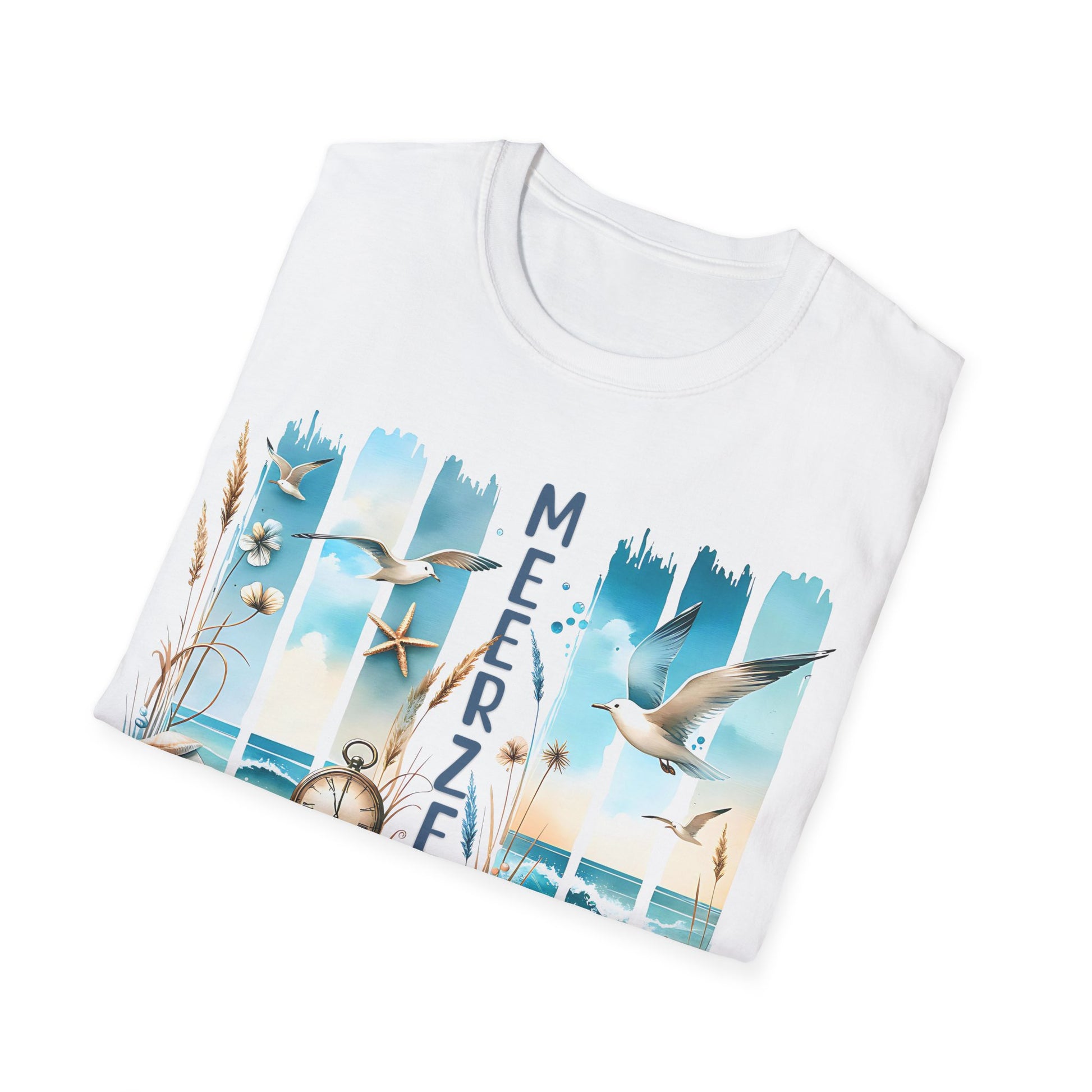 Damen T-Shirt Meerzeit für mich – Maritimes Design. Zeit für dich & das Meer ✓ Muscheln, Möwen & Wortspiel