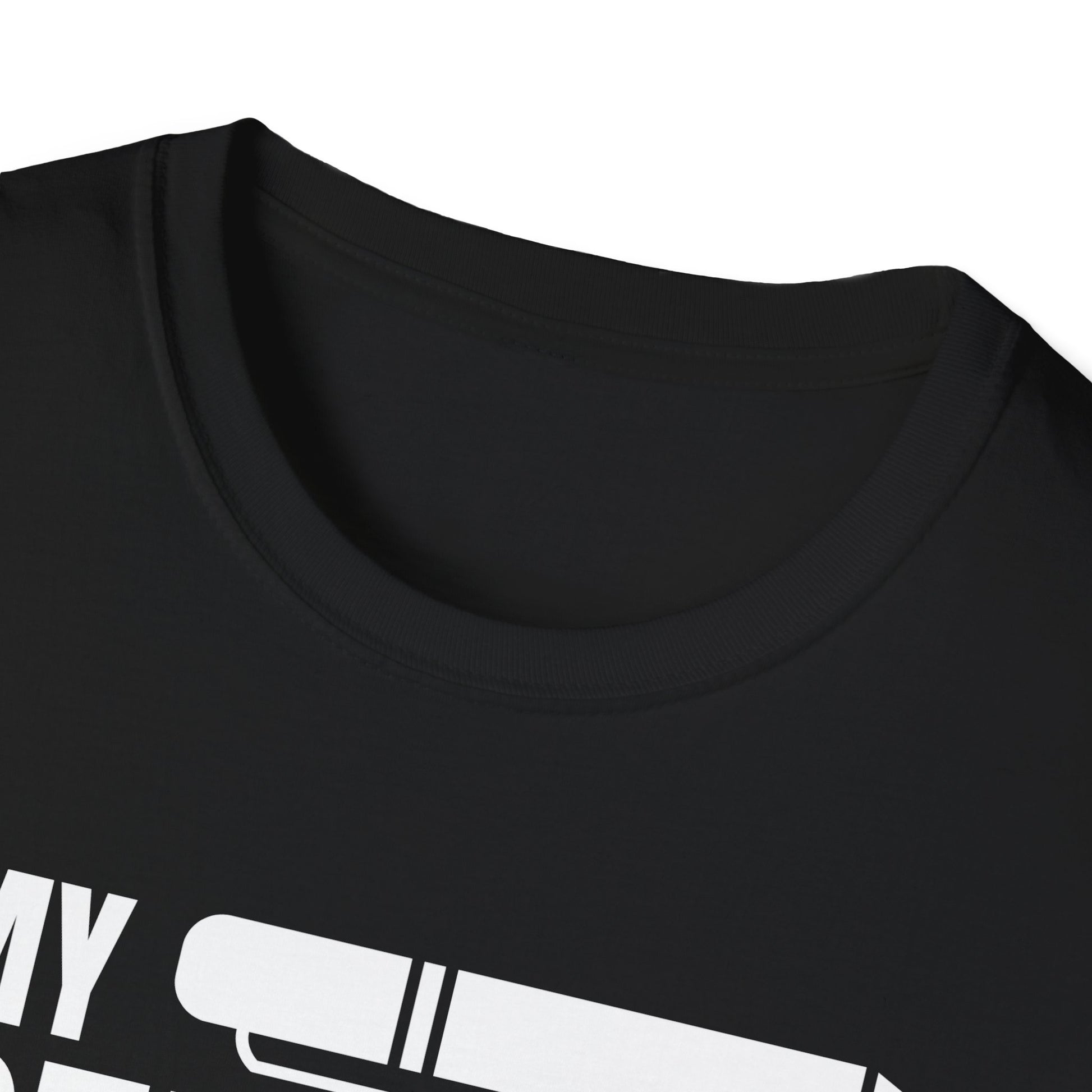 T-Shirt für Männer mit dem lustigen und humorvollen doppeldeutigen Spruch 'my pen is bigger than yours' – mit Stift als Motiv.