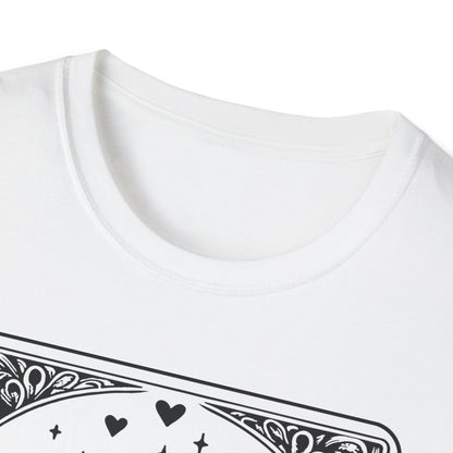 Pizza Lover Tarot T-Shirt – Skelett im Pizza-Rausch im mystischen Design