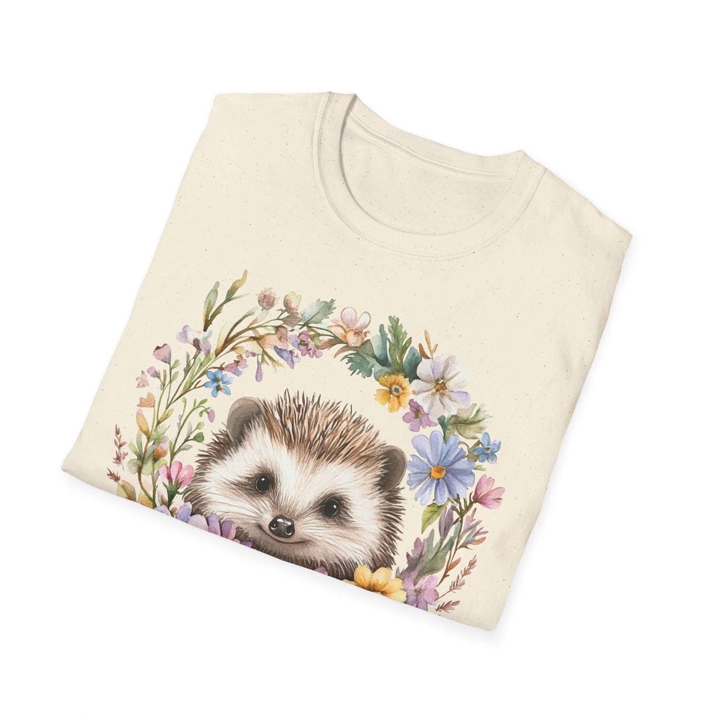 Igel T-Shirt mit Blumenkranz | Süßes Tiermotiv Unisex