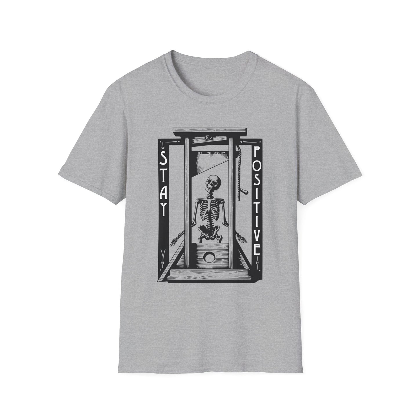 Stay Positive Shirt – Schwarzer Humor mit Skelett. Sarkastisch & stylisch ✓ Für Fans von Dark Humor