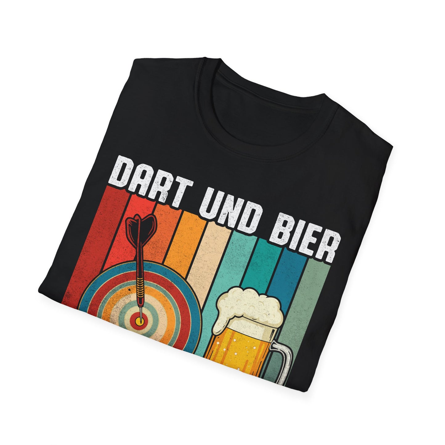 Unisex Softstyle T-Shirt with Fun Dart and Beer Design, Perfect for Game Nights, Oktoberfest, Birthday Parties, and Casual Wear