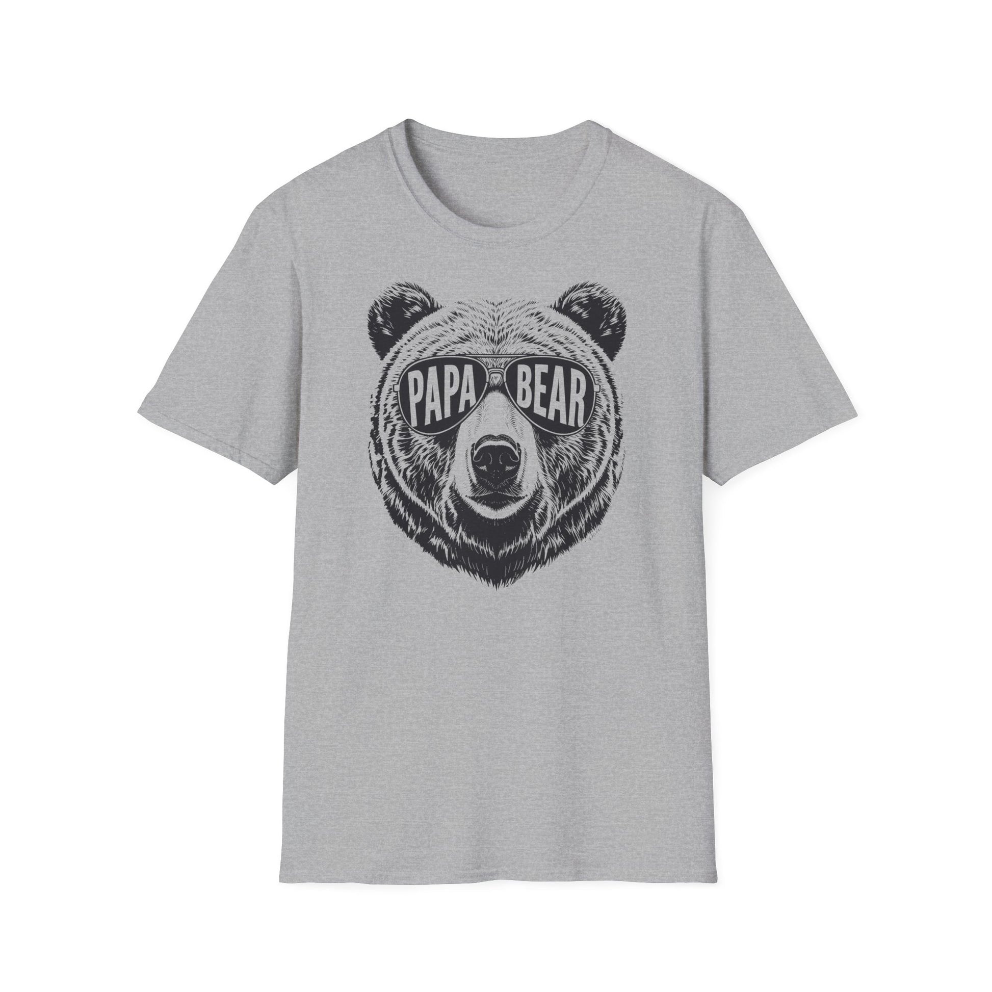  T-Shirt mit Bärenkopf und der Aufschrift „Papa Bear“ in Sonnenbrillen – stylisches Shirt für Väter.