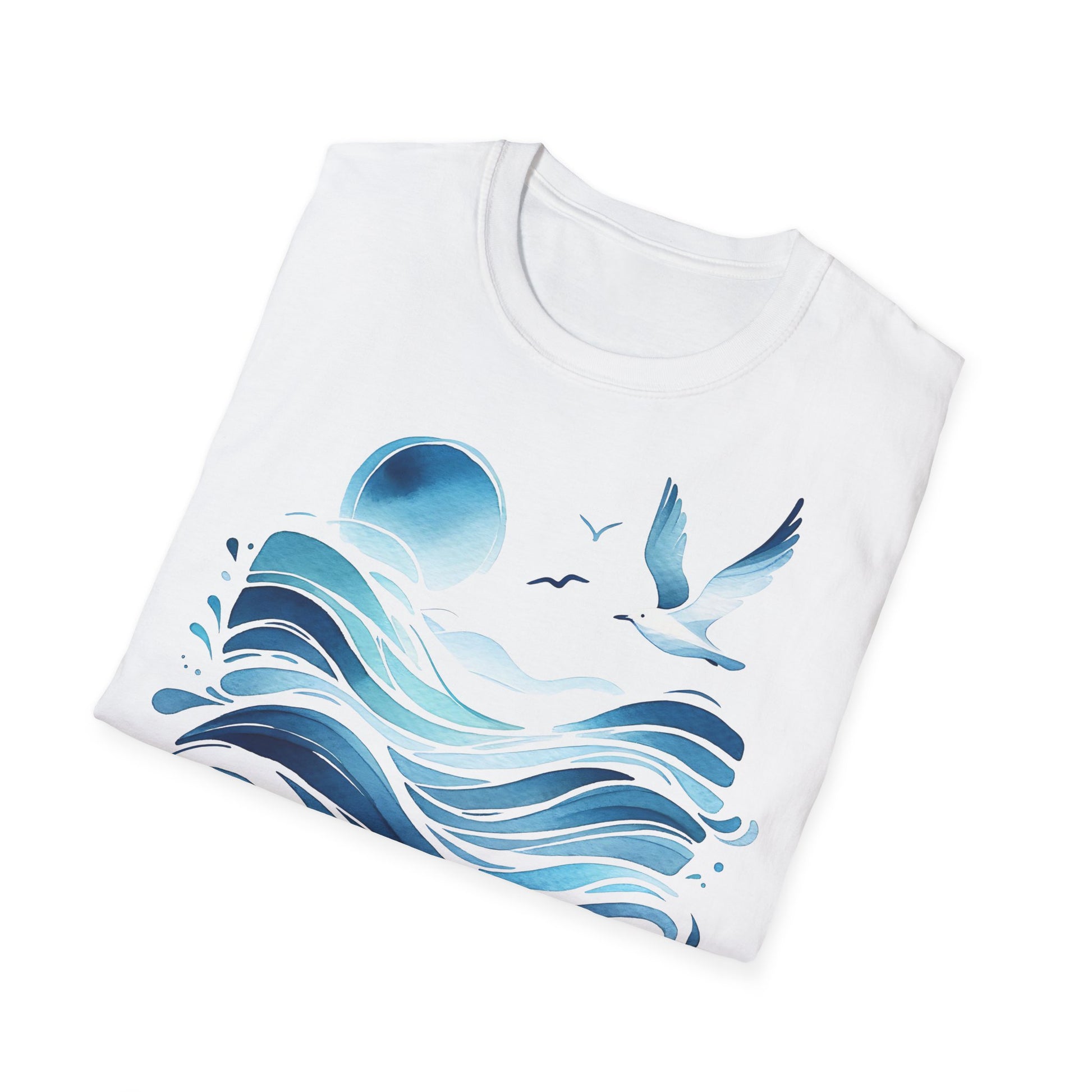 T-Shirt Moin Moin – Maritimes Design mit Möwe & Meer. Sag’s nordisch ✓ Wellen, Möwe & Sonne ✓"