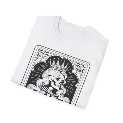 The Queen T-Shirt Unisex – Skelett-Königin im Tarot-Design Mystisch, rebellisch