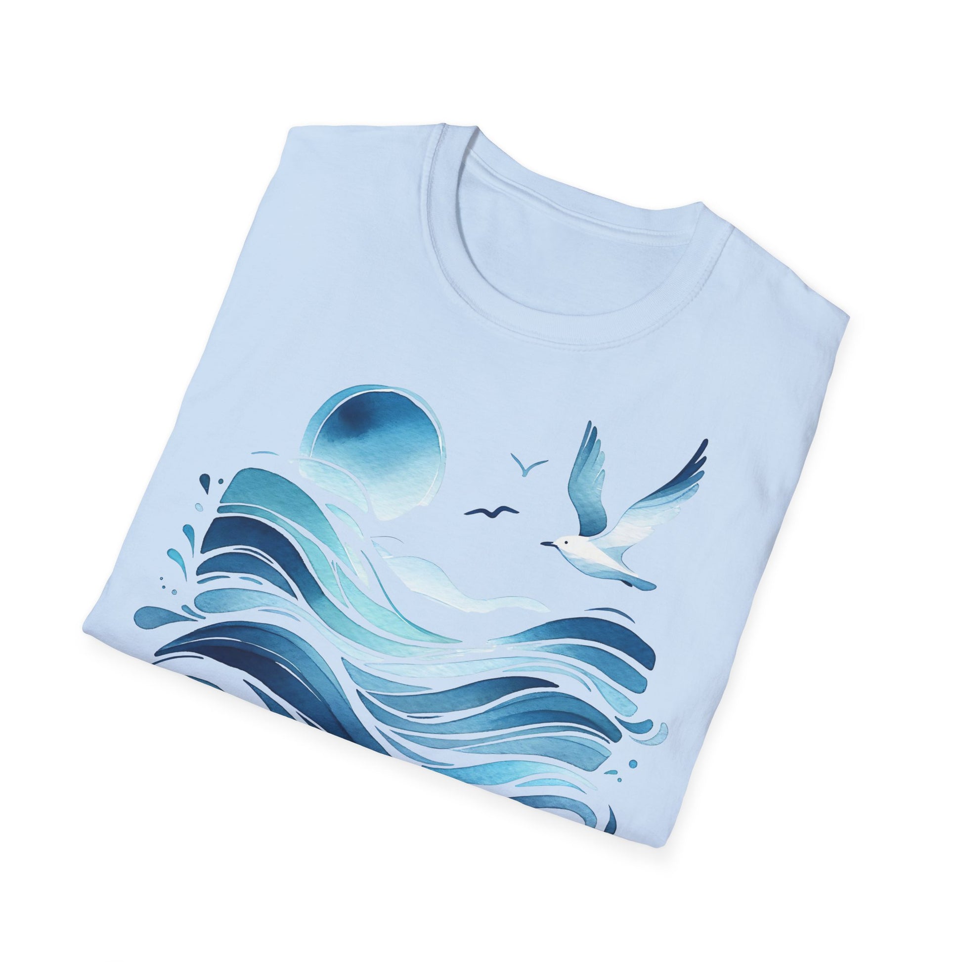 T-Shirt Moin Moin – Maritimes Design mit Möwe & Meer. Sag’s nordisch ✓ Wellen, Möwe & Sonne ✓"