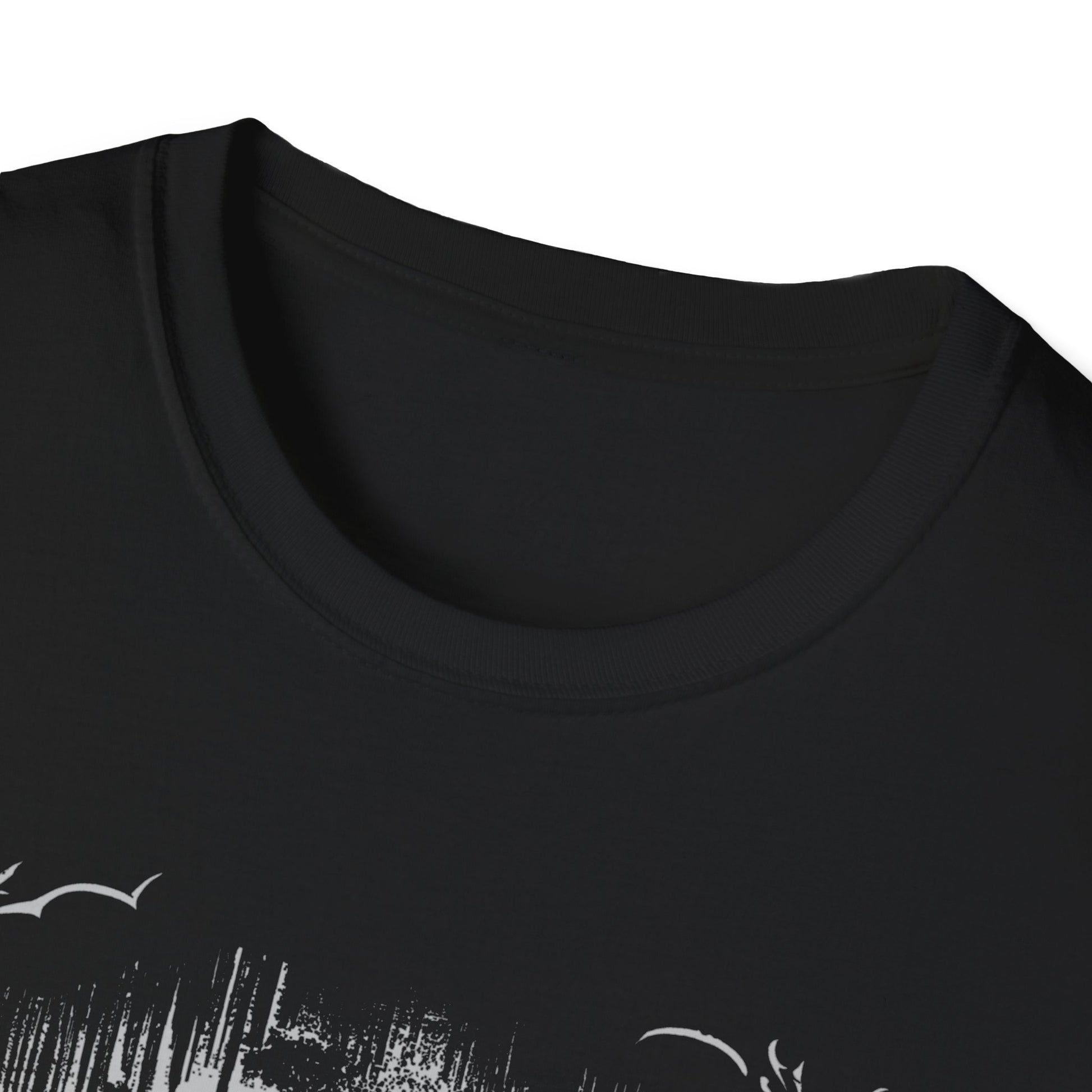 Gothic T-Shirt mit Aufdruck ‚Choose Happy‘ – schwarzes Unisex Shirt mit positiver Botschaft in düsterem Design