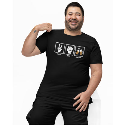 Bier T-Shirt Herren – Lustiges Schere Stein Bier Design für Party & Freizeit