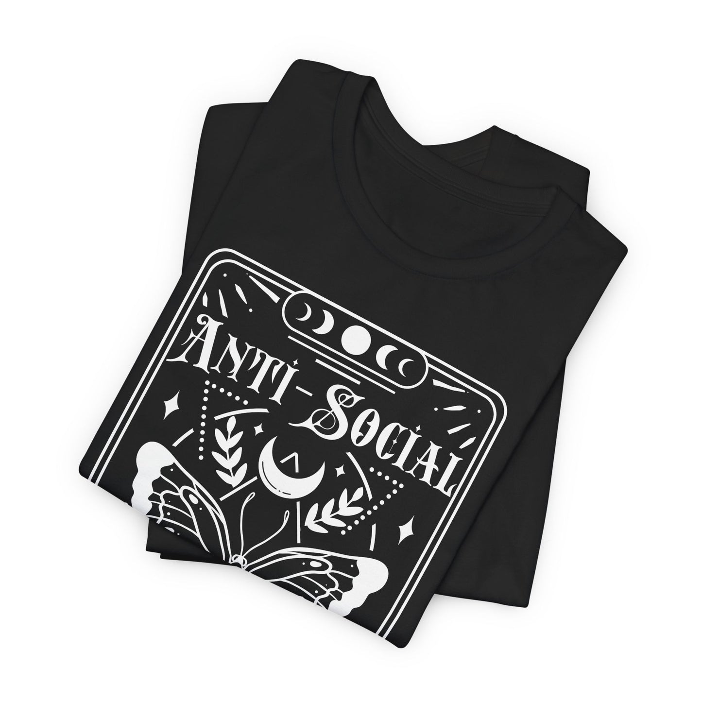 Anti-Social Butterfly T-Shirt – Unisex Funshirt mit Tarotkarten-Design – Mystisch & Introvertiert