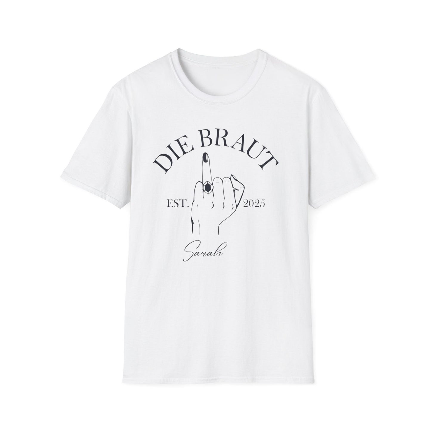 Die Braut T-Shirt mit Ringfinger und Personalisierung