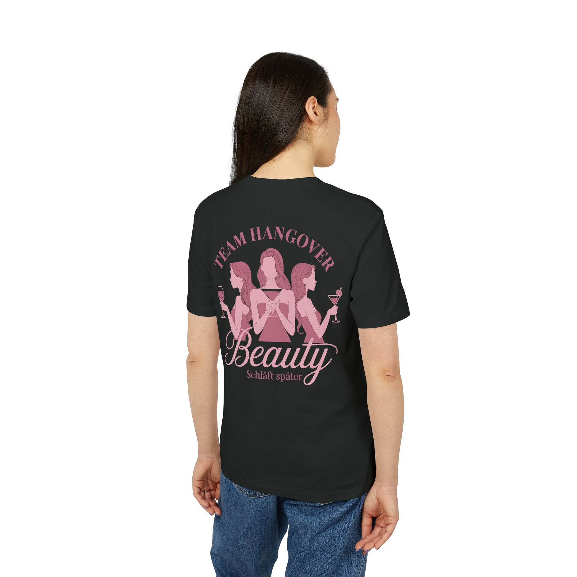 Team Hangover Beauty schläft später – Partyshirt für Mädelsabende, Ballermann und Girls Nights – erhältlich in Schwarz 