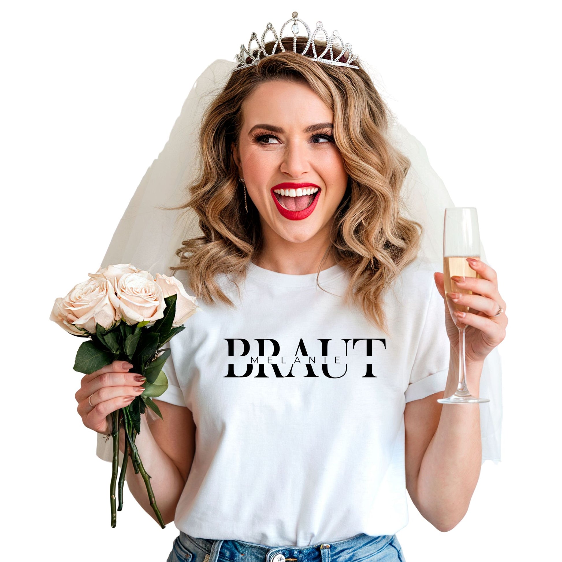 Braut mit BrautShirt