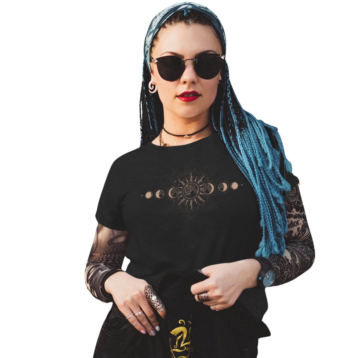Unisex T-Shirt Mondphasen – Schwarz & mystisch. Setz ein Zeichen mit Stil ✓ Spirituelles Motiv ✓ Super bequem – Jetzt versandkostenfrei bestellen!