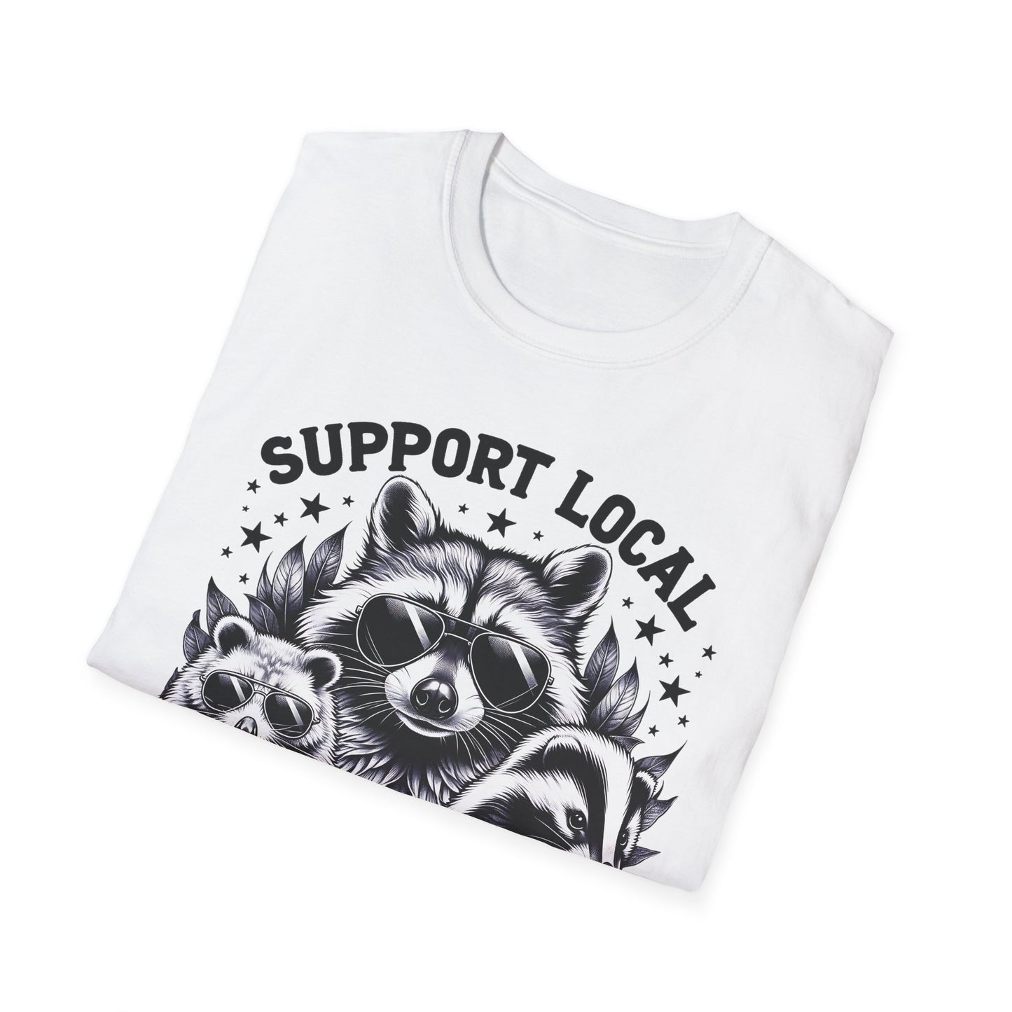 T-Shirt Support Local Street Cats Shirt – Witziges Design. Waschbär & Co. in Gangsterpose ✓ Stylisch & ironisch