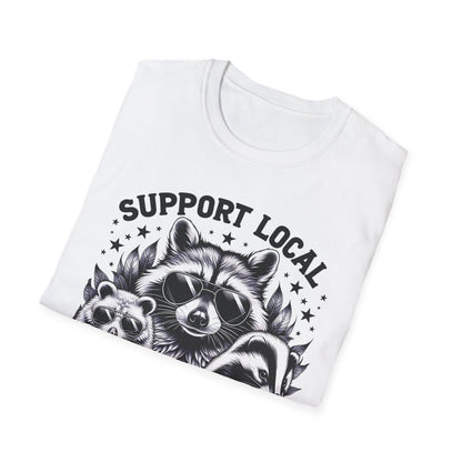 T-Shirt Support Local Street Cats Shirt – Witziges Design. Waschbär & Co. in Gangsterpose ✓ Stylisch & ironisch