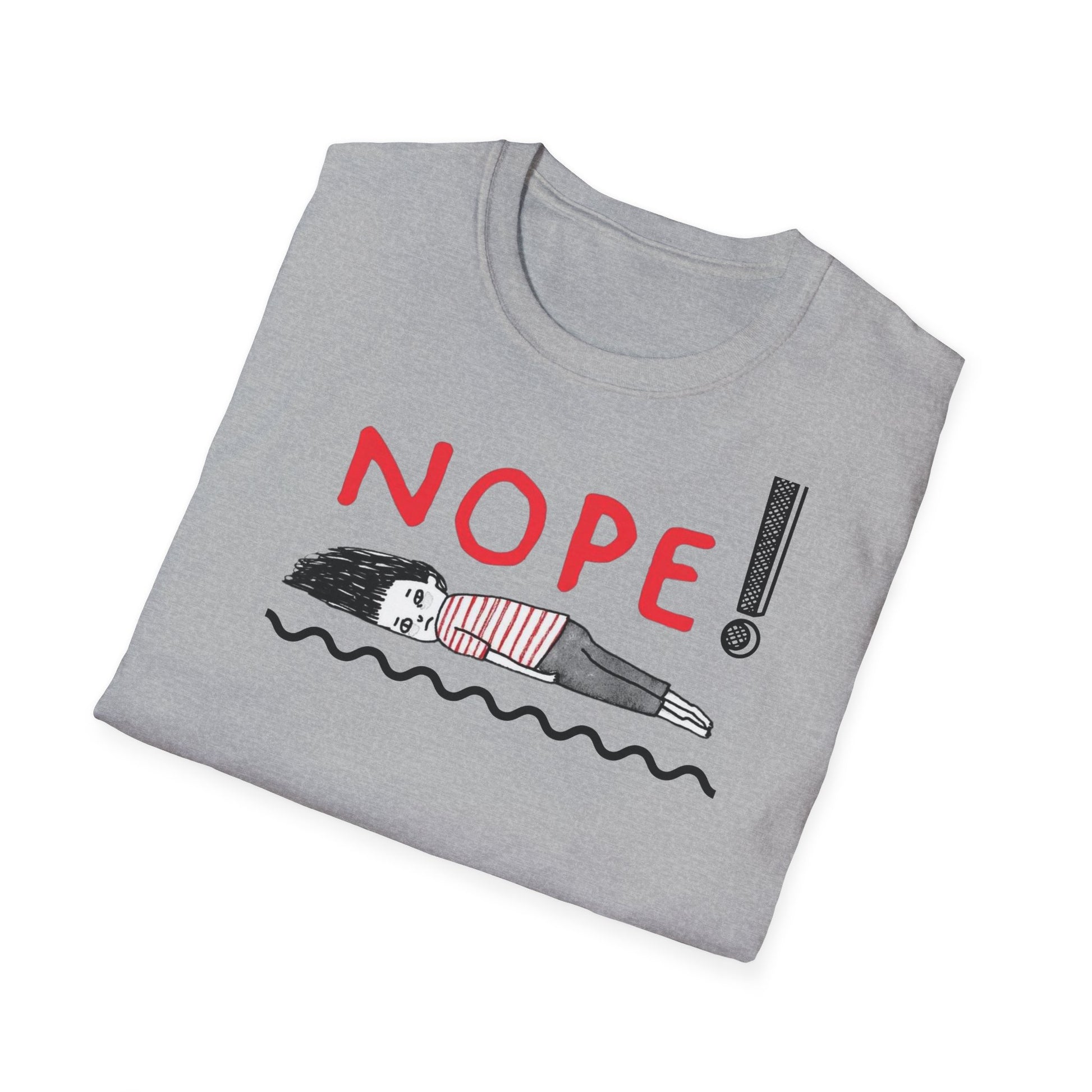 NOPE T-Shirt – weißes Statement Shirt für Damen

Lustiges NOPE Shirt in Grau – Unisex Statement Outfit