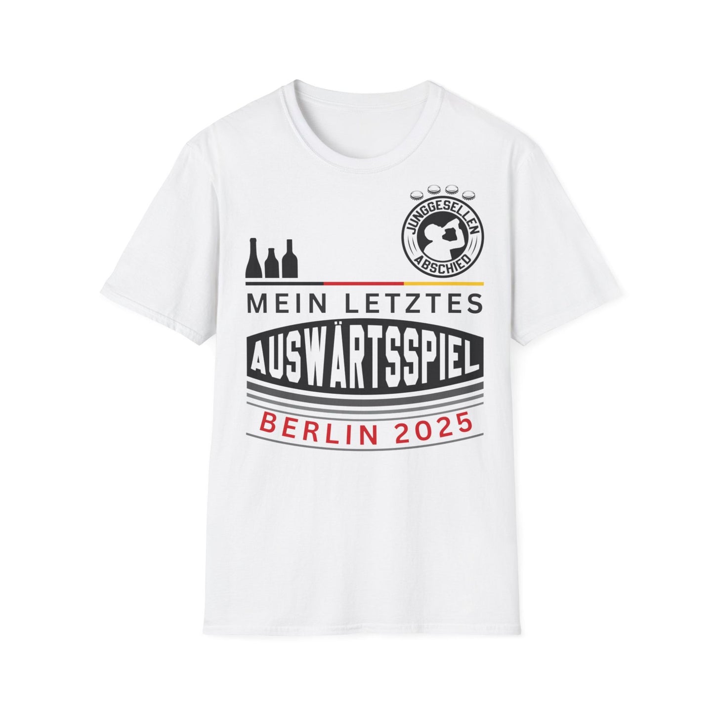 Tshirt für den Bräutigam. Mein letztes Auswärtsspiel, personalisierbar in weiß Trikot Style