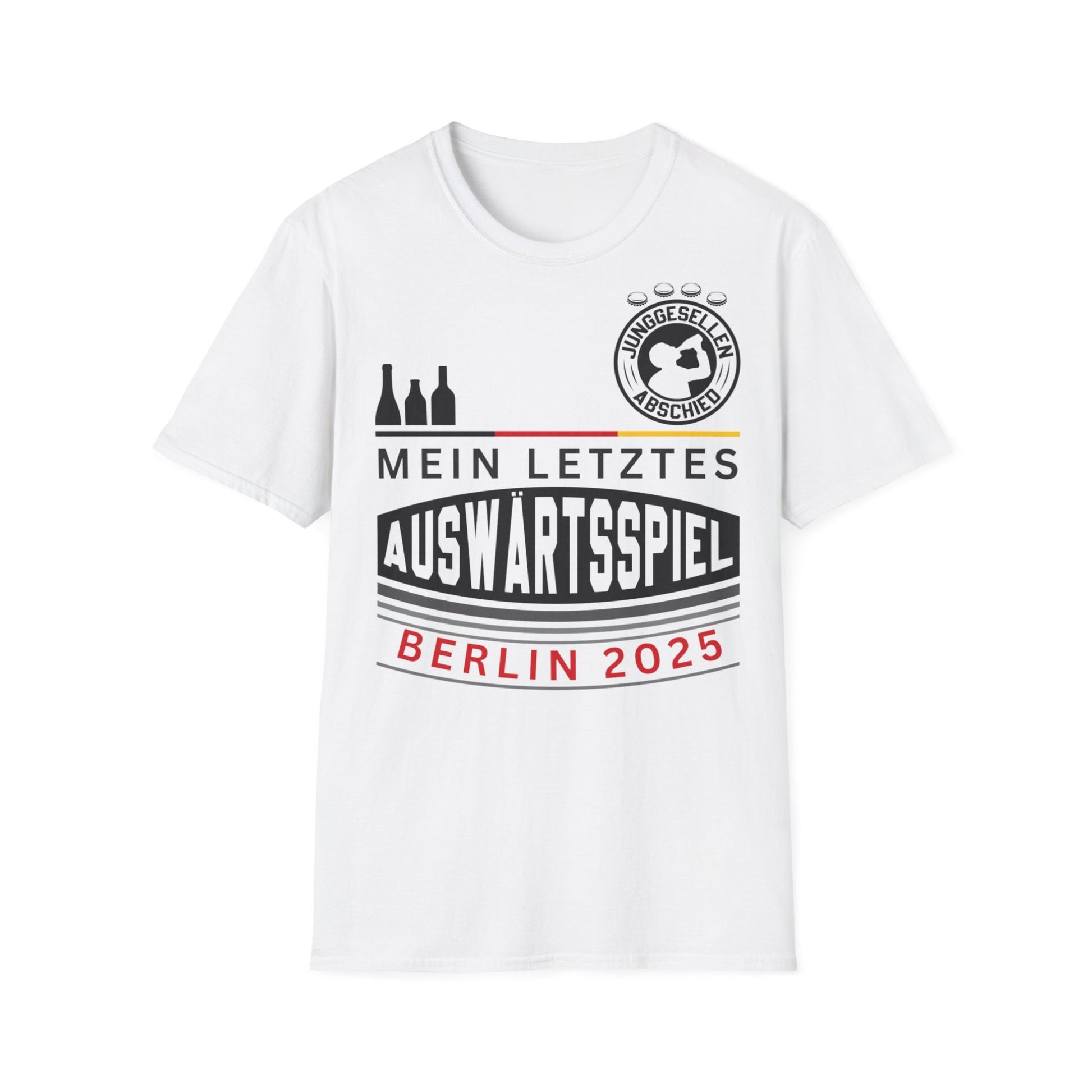 Tshirt für den Bräutigam. Mein letztes Auswärtsspiel, personalisierbar in weiß Trikot Style