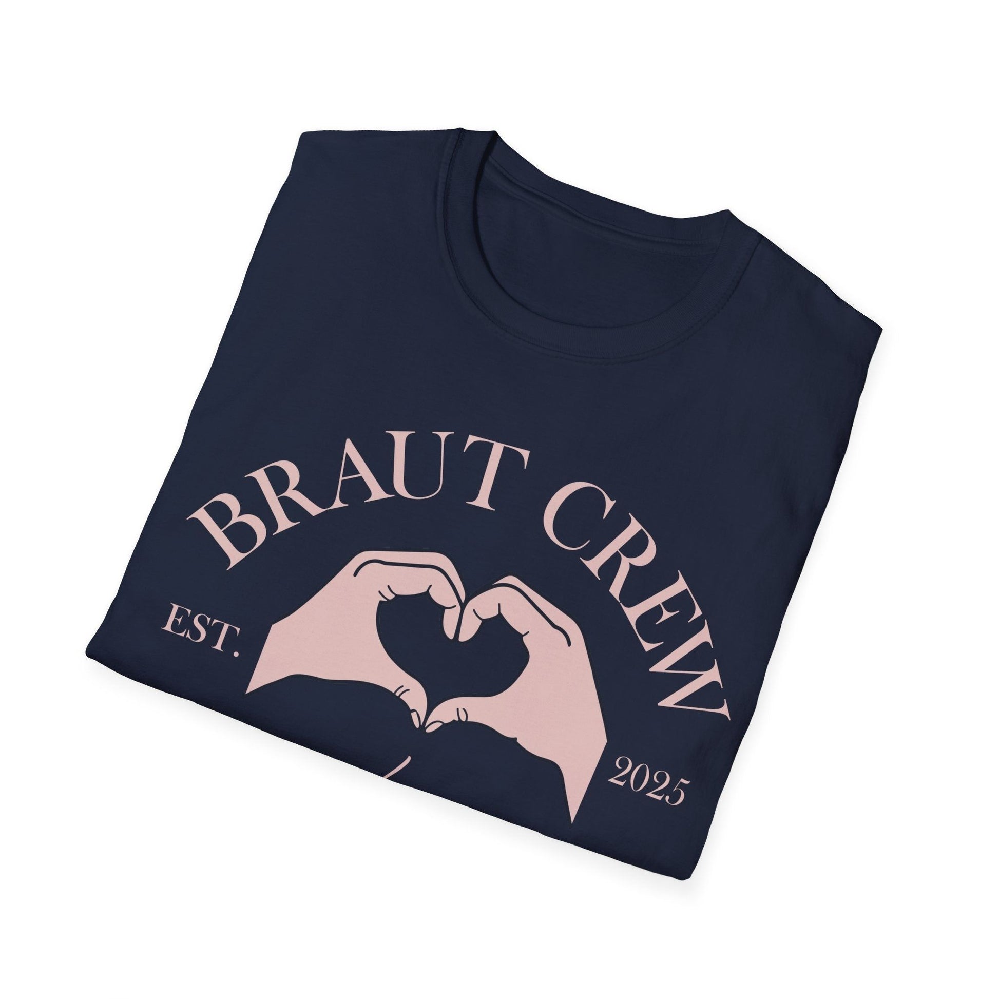 Rundhalskragen Navy Druck Braut Crew 