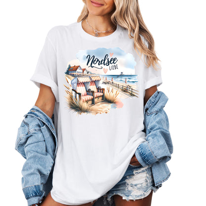 Damen T-Shirt Nordsee Liebe – Maritimes Design - Strandmotiv