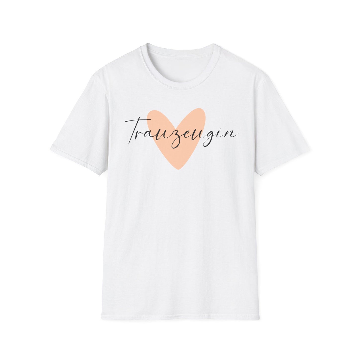 JGA Shirt Set für Frauen in Weiß mit dezentem Herz-Design – für Trauzeugin  im minimalistischen, eleganten Stil

