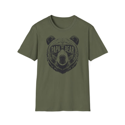  T-Shirt mit Bärenkopf und der Aufschrift „Papa Bear“ in Sonnenbrillen – stylisches Shirt für Väter.