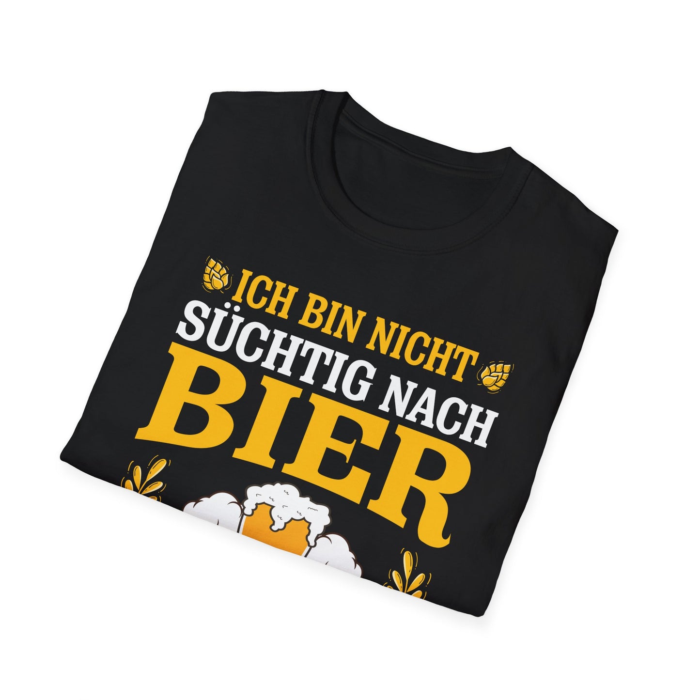 Lustiges Bier T-Shirt – „Ich bin nicht süchtig, nur sehr verbunden“ – Partyshirt für Herren