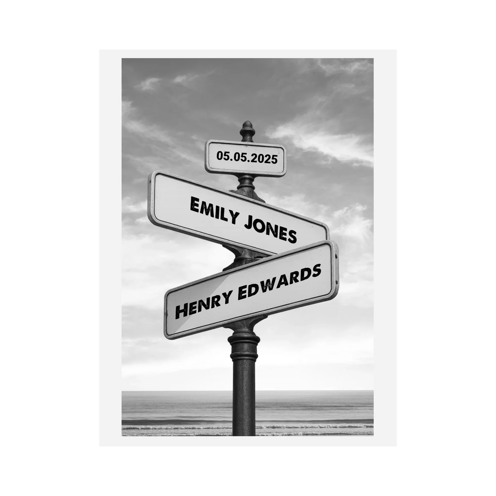 Personalisiertes Poster mit Namen & Datum – 4 Größen