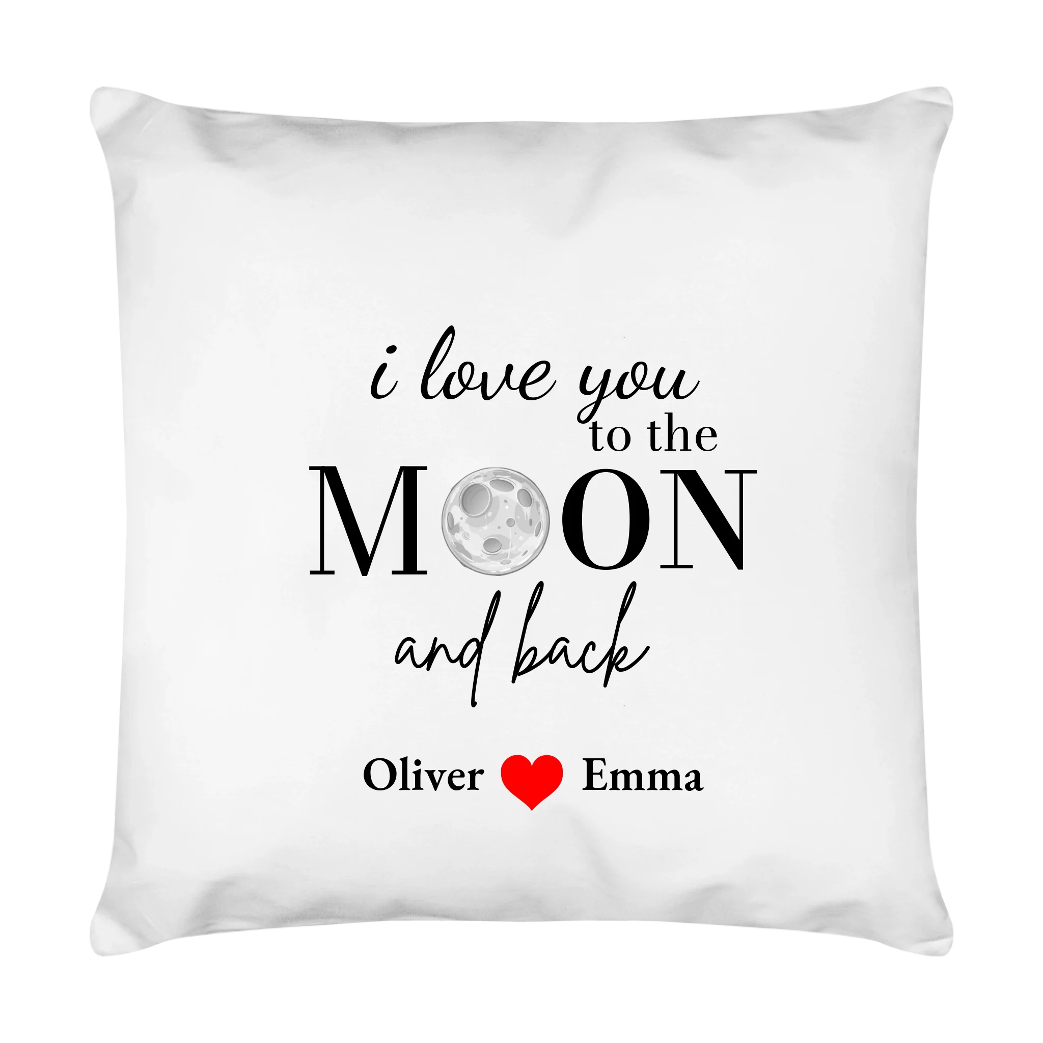 Personalisiertes Kissen 40x40 cm – „Love You to the Moon and Back“
