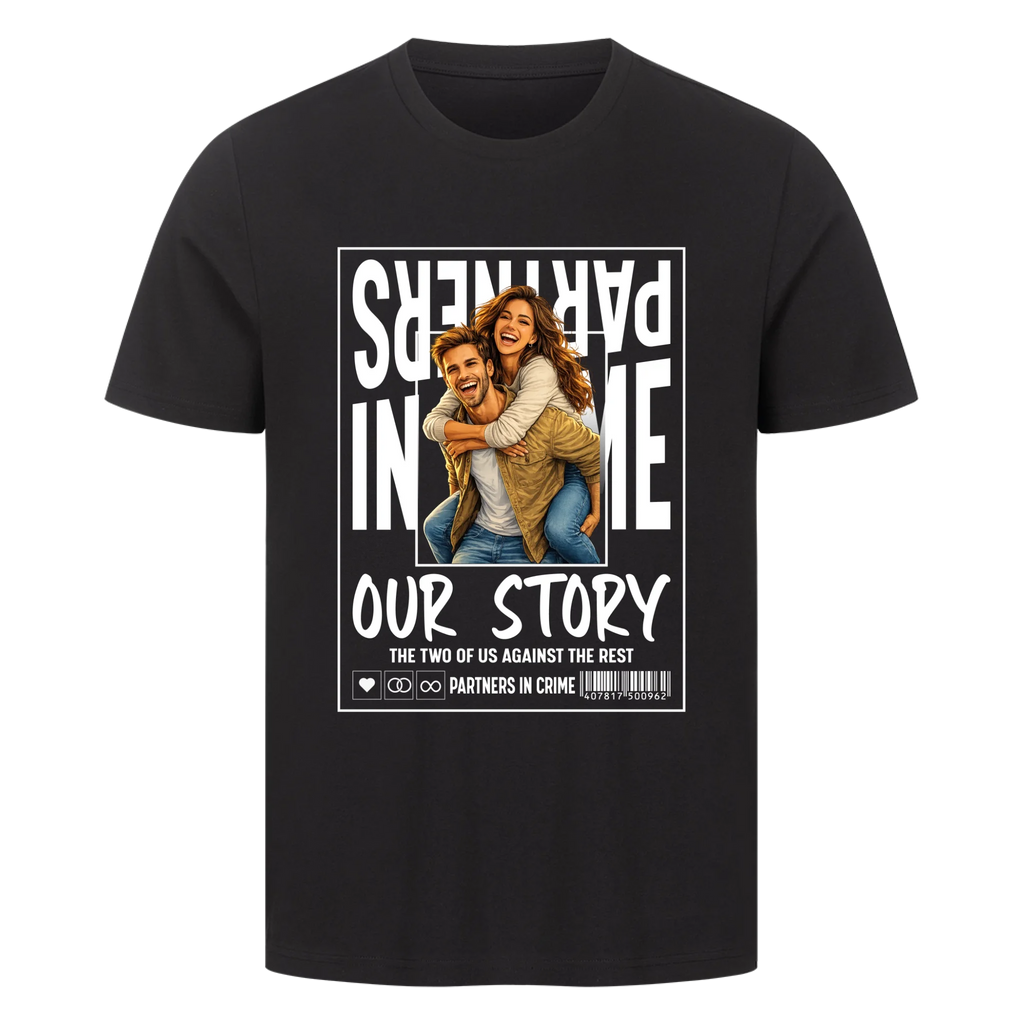 T-Shirt mit Comic aus deinem Foto – Wir zwei gegen den Rest