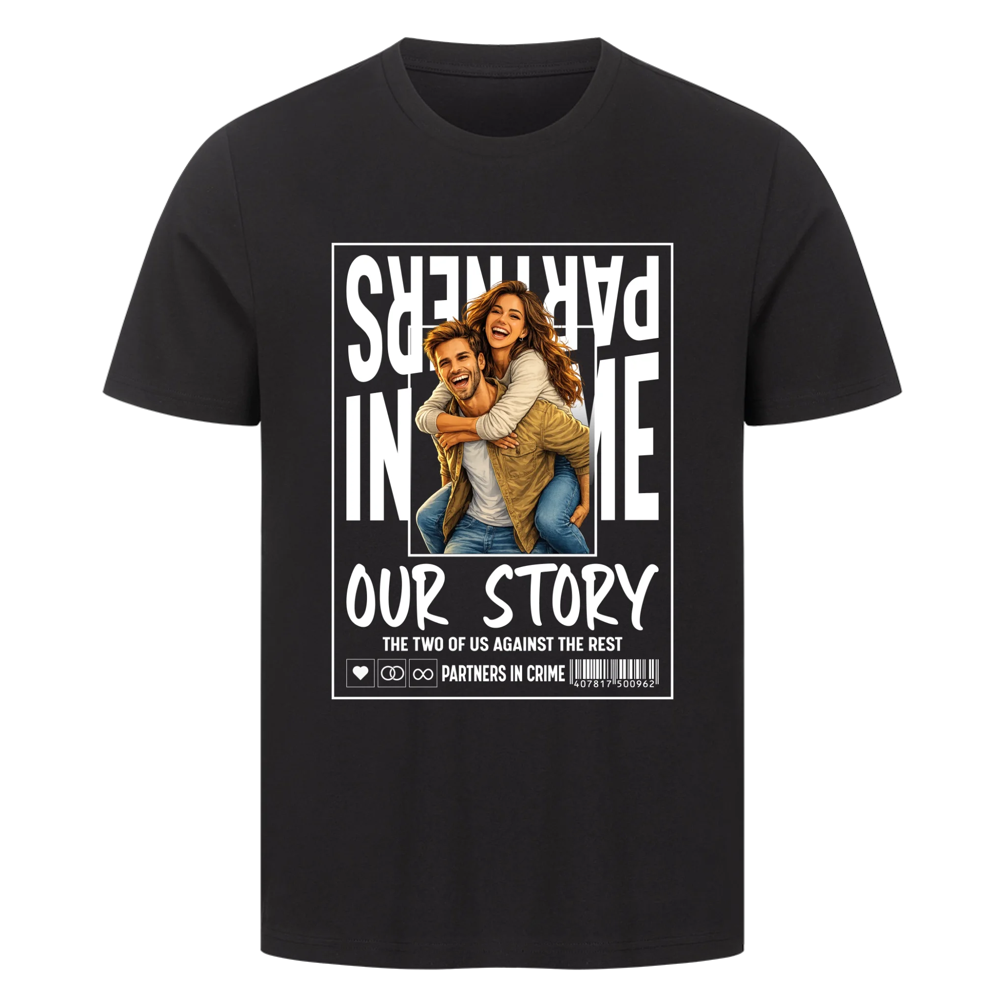 T-Shirt mit Comic aus deinem Foto – Wir zwei gegen den Rest