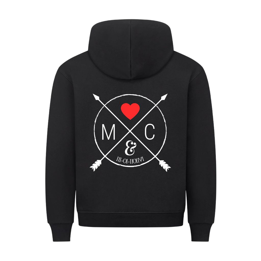 Couple Hoodie mit Initialen & Datum in römischer Zahl