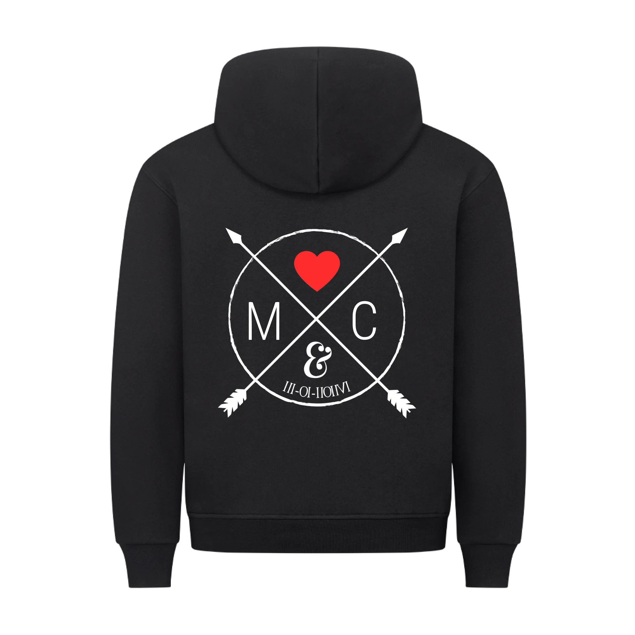 Couple Hoodie mit Initialen & Datum in römischer Zahl