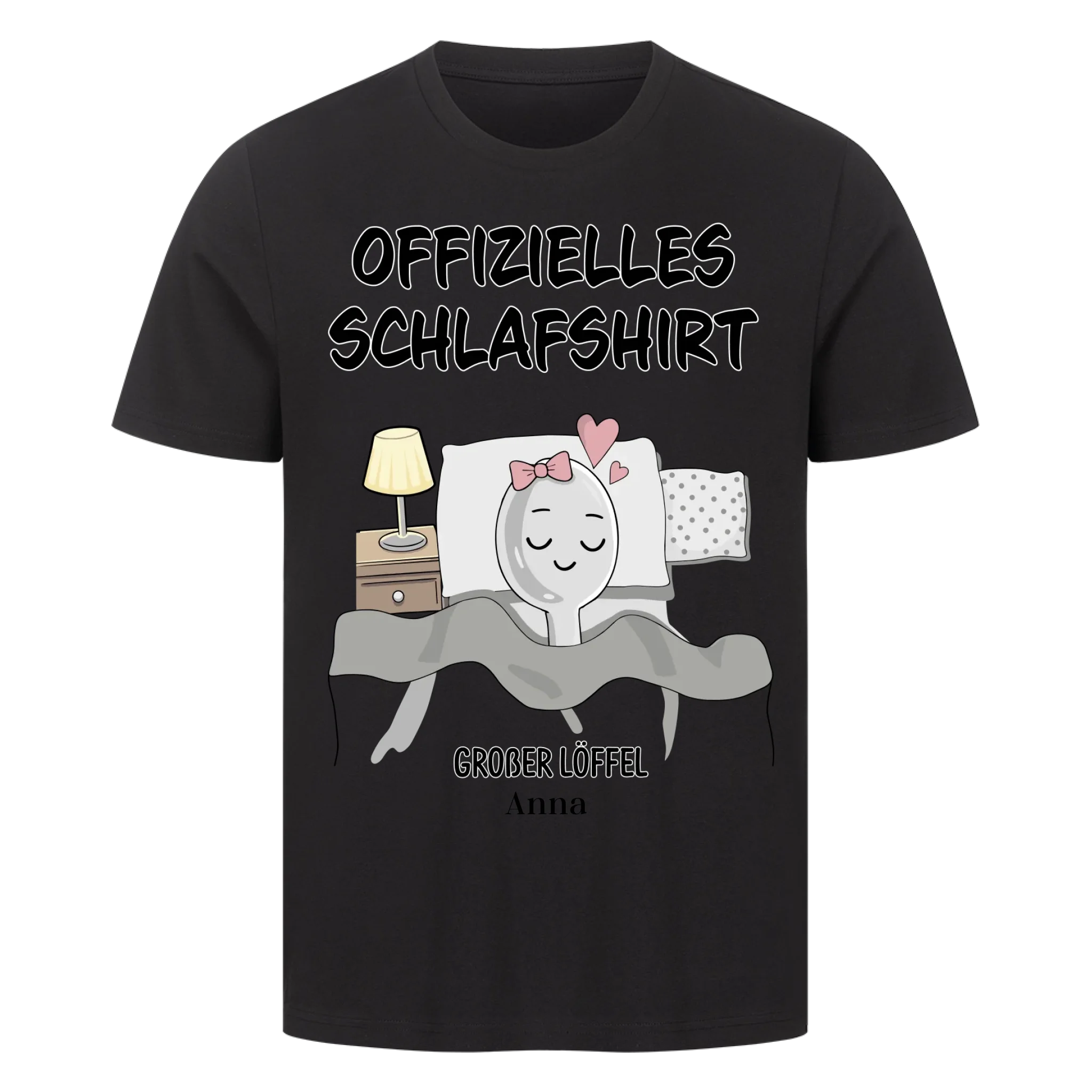 Partner Schlafshirt Set – Großer & kleiner Löffel mit Namen