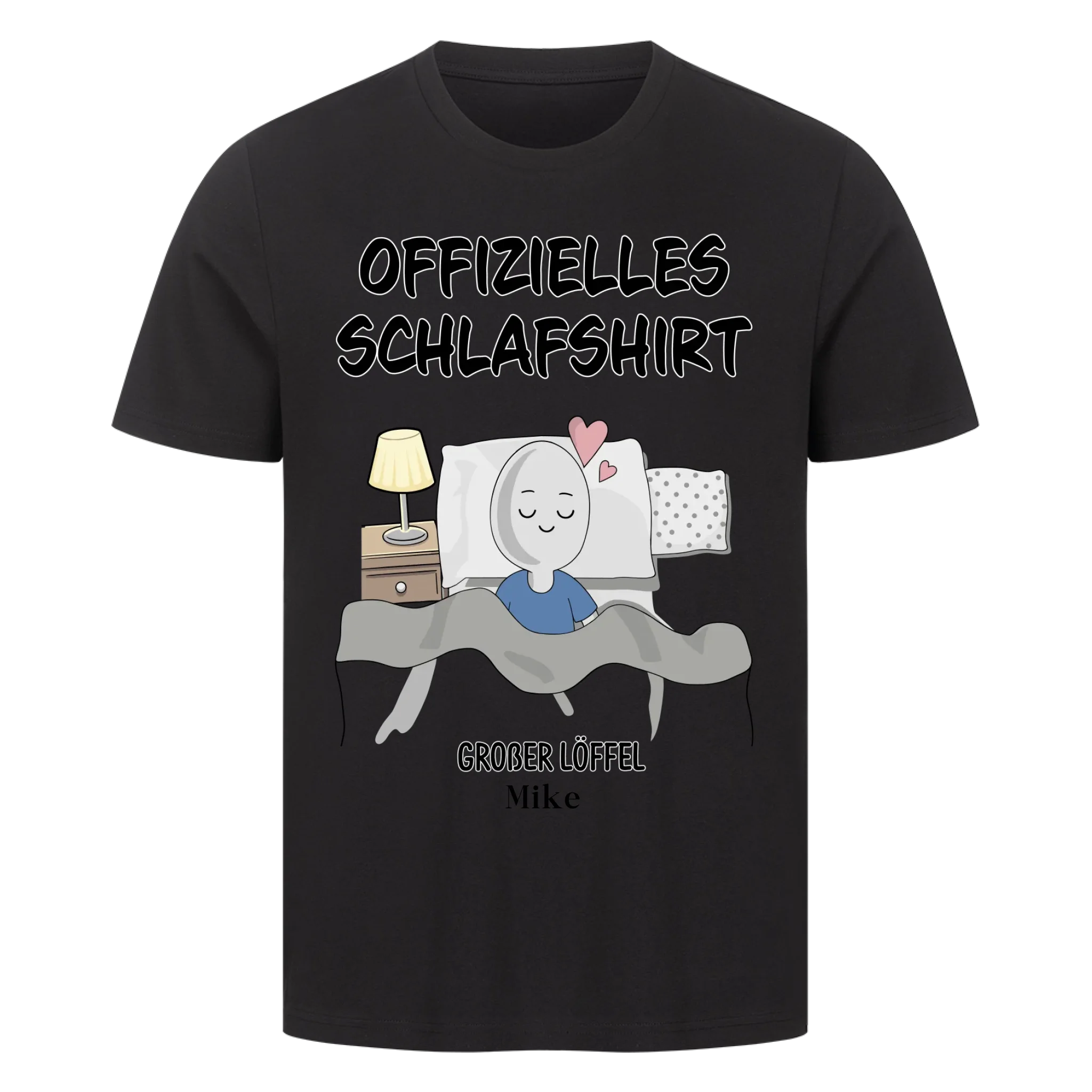 Partner Schlafshirt Set – Großer & kleiner Löffel mit Namen