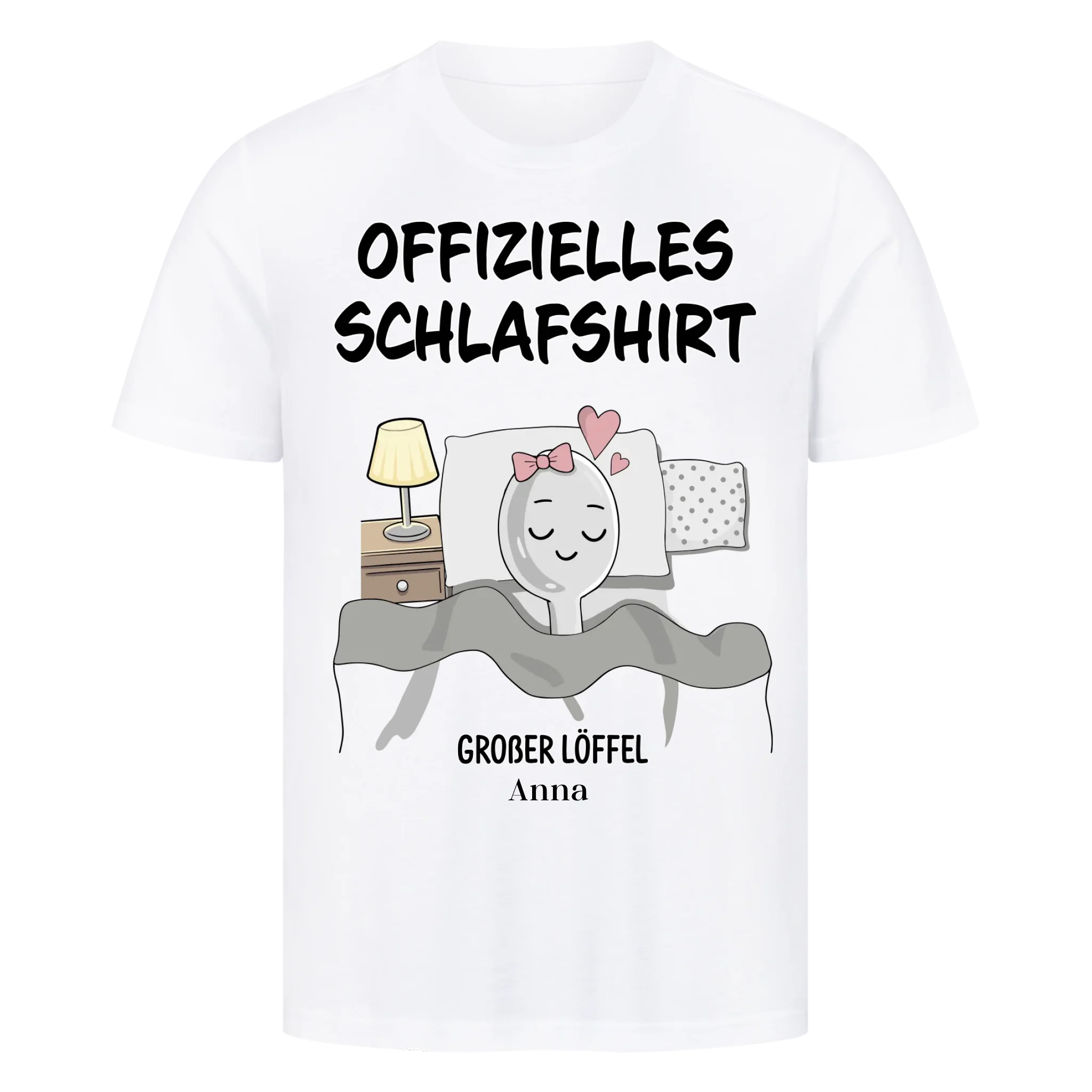 Partner Schlafshirt Set – Großer & kleiner Löffel mit Namen