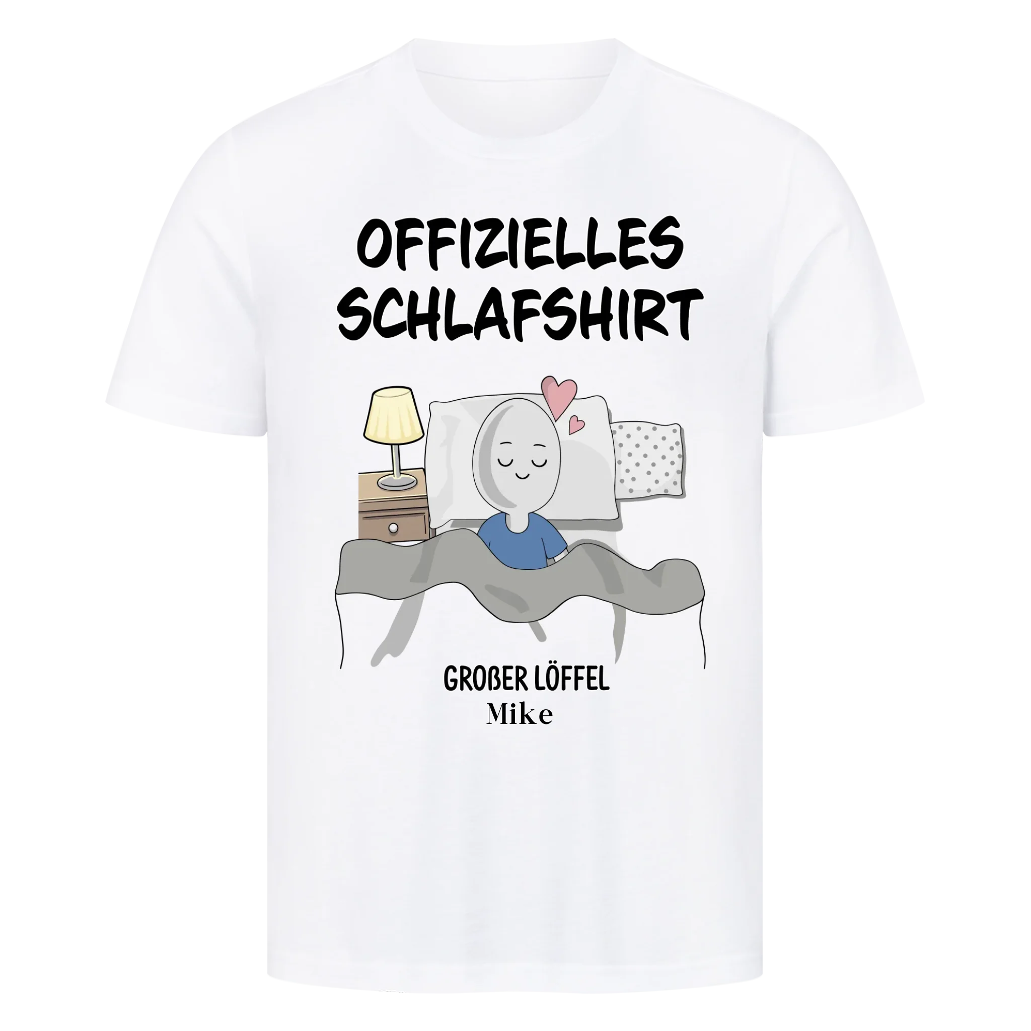Partner Schlafshirt Set – Großer & kleiner Löffel mit Namen