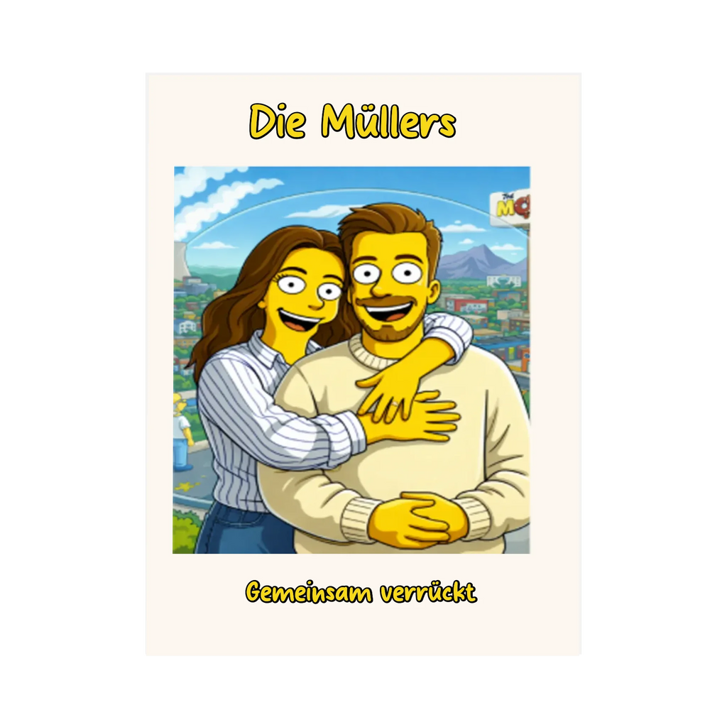 Gelbes Comic-Poster mit deinem Foto & Wunschtext