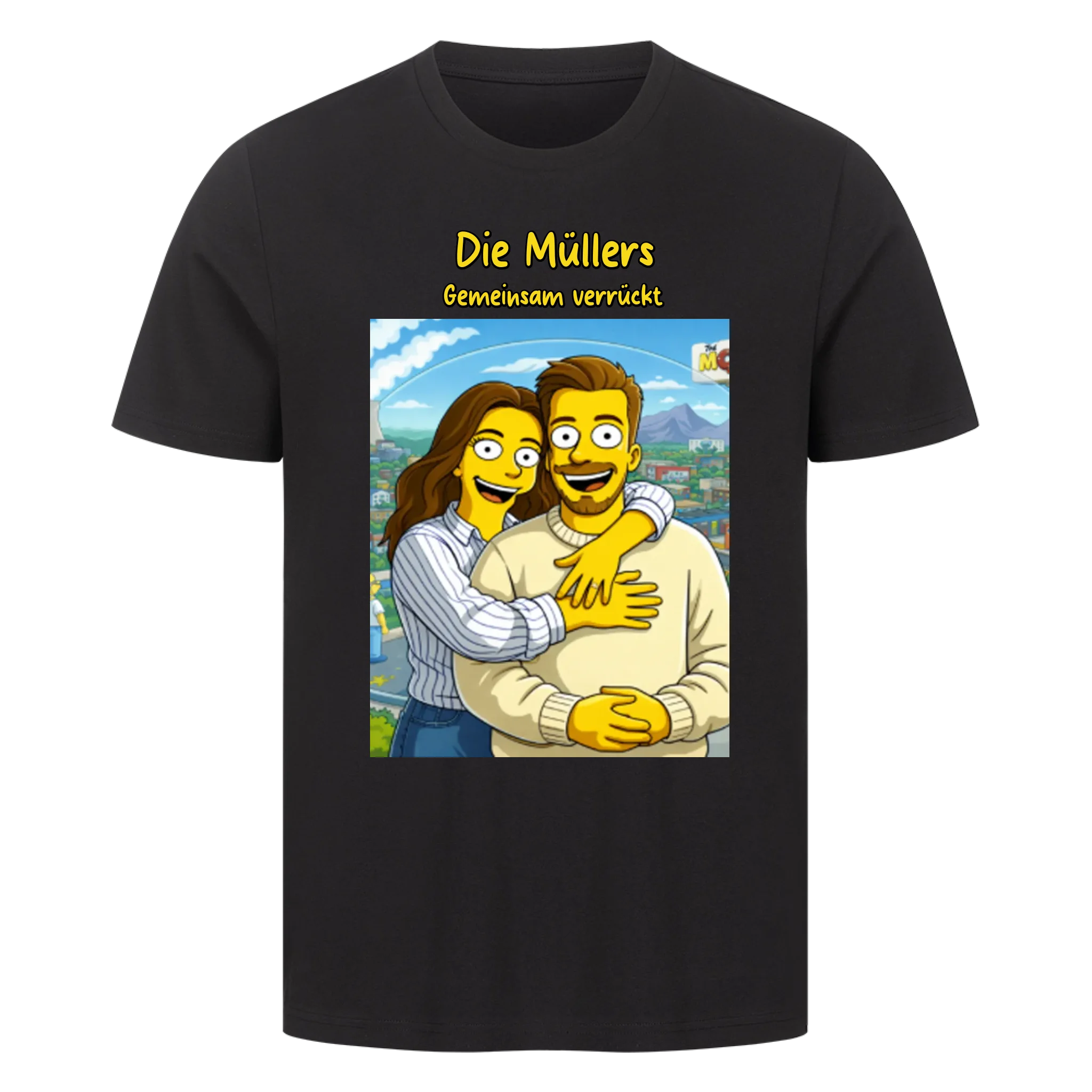 Comic T-Shirt mit Foto – Werde zur gelben Cartoon-Figur