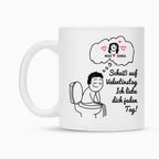 Tasse "Scheiß auf Valentinstag" Funny Comic Design