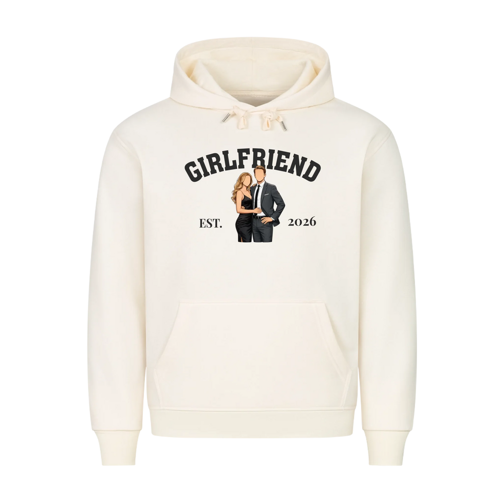 Girlfriend & Boyfriend Hoodie mit eigenem Bild als Comic und Datum personalisiert
