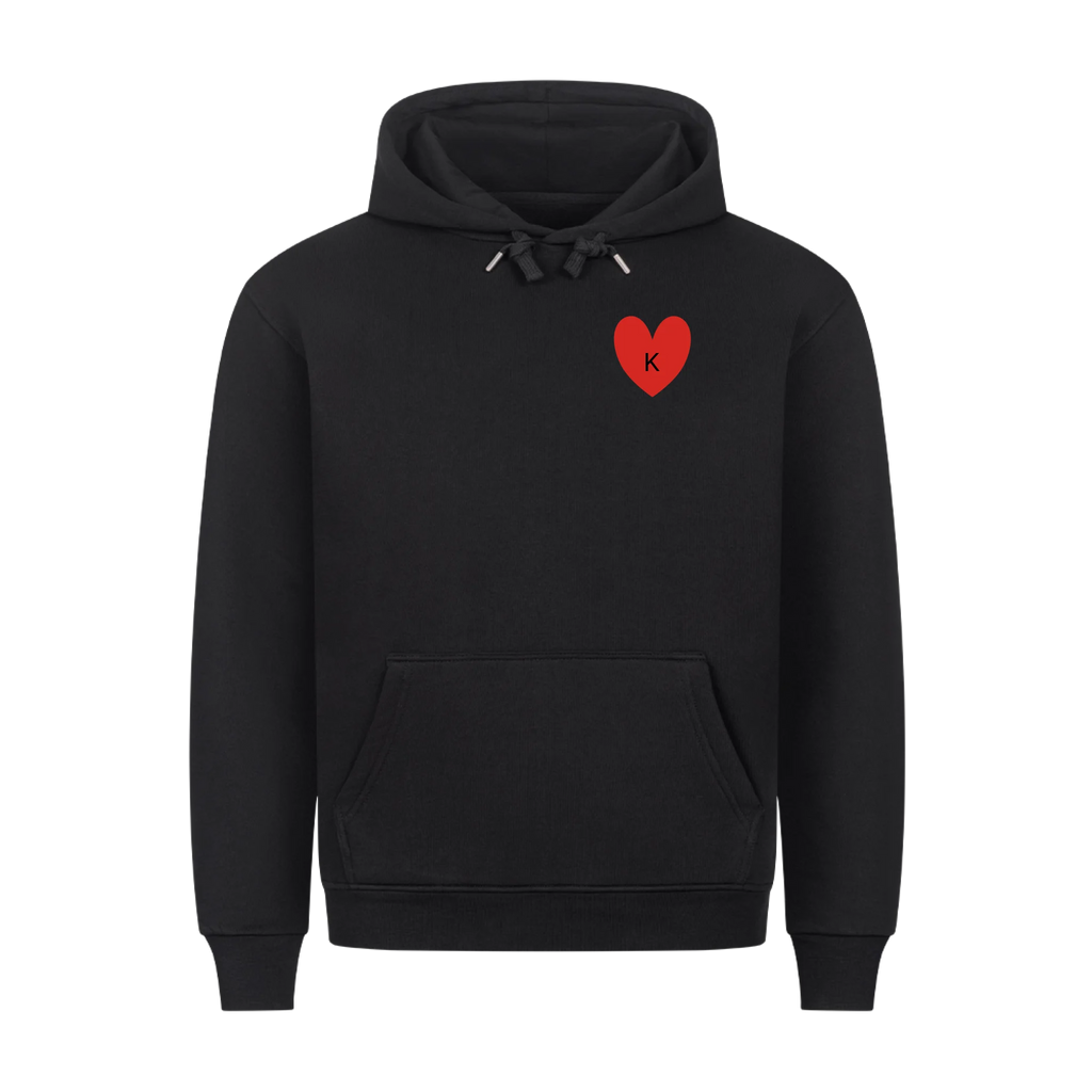 Matching Hoodie Set – King & Queen Karten-Motiv + Initiale