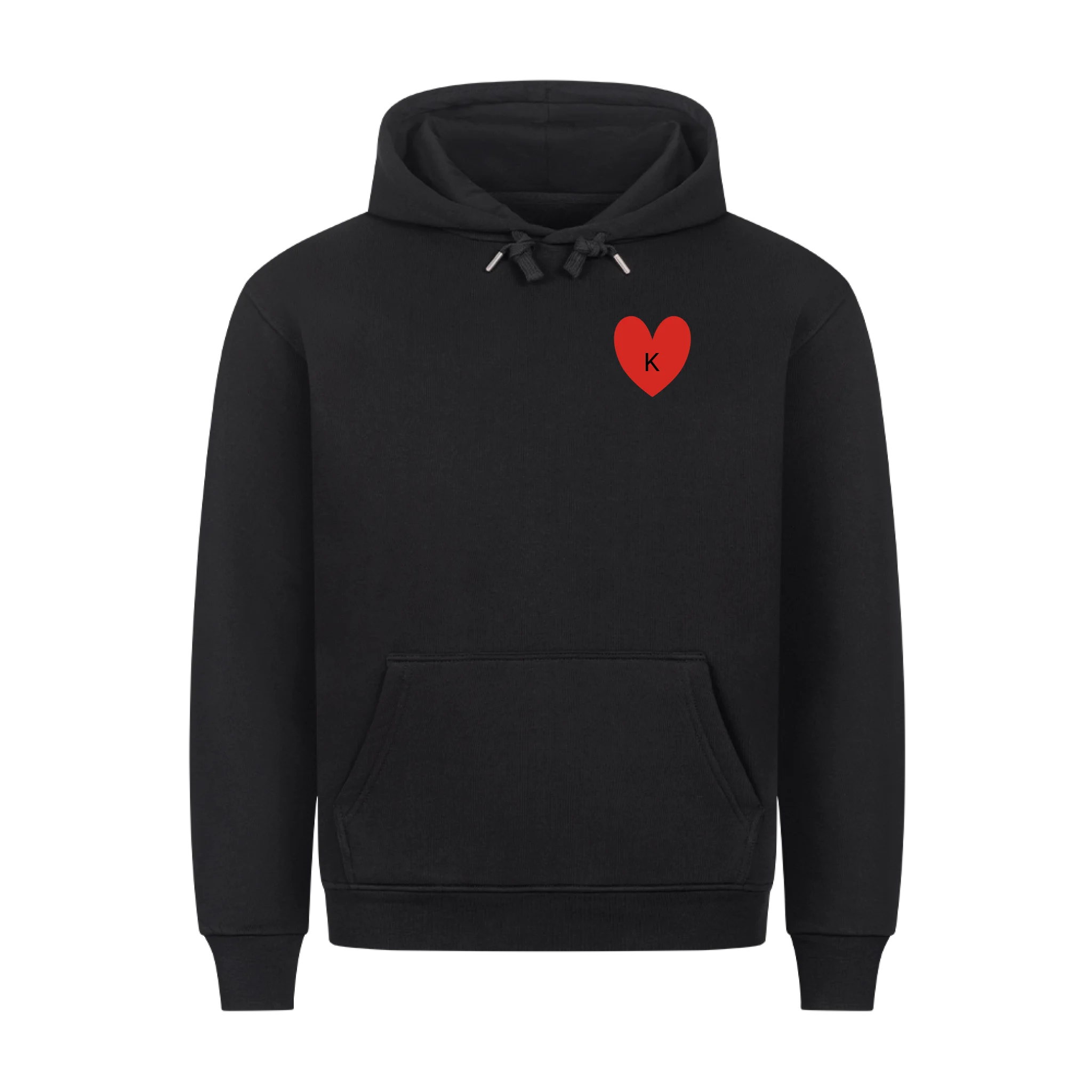 Matching Hoodie Set – King & Queen Karten-Motiv + Initiale